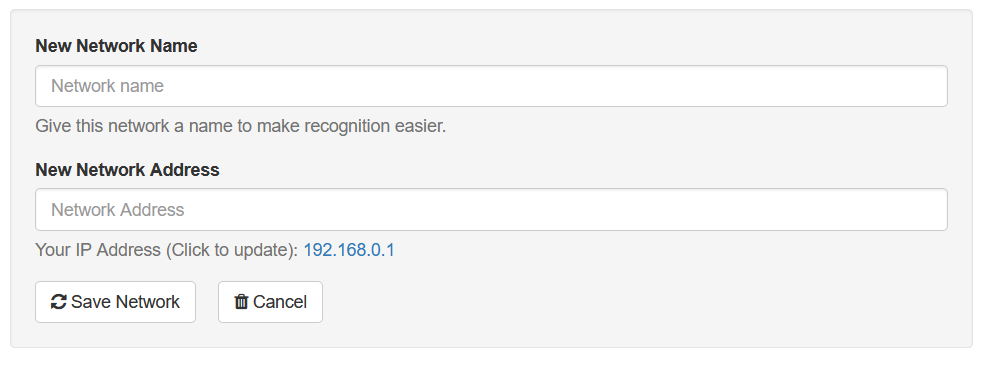 Network control screenshot